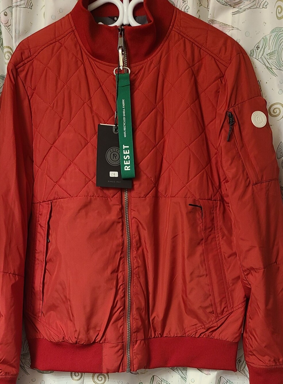 RESET Men's Quilted Red Bomber Jacket